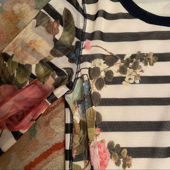 Mesh Juicy Couture striped long-sleeved top S - Picture 3 of 3